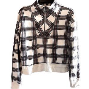 🔥Free people why not plaid size Xsmall, long sleeve, half zip sweater jacket
